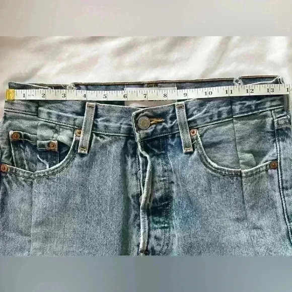 EB Denim Mini Skirt Light Wash Reclaimed Levi's Women's XS - Picture 5 of 13